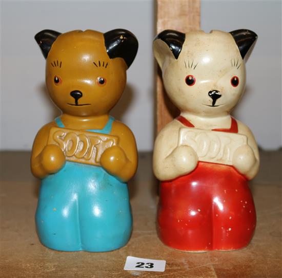 Two S C Ltd  ceramic Sooty money boxes